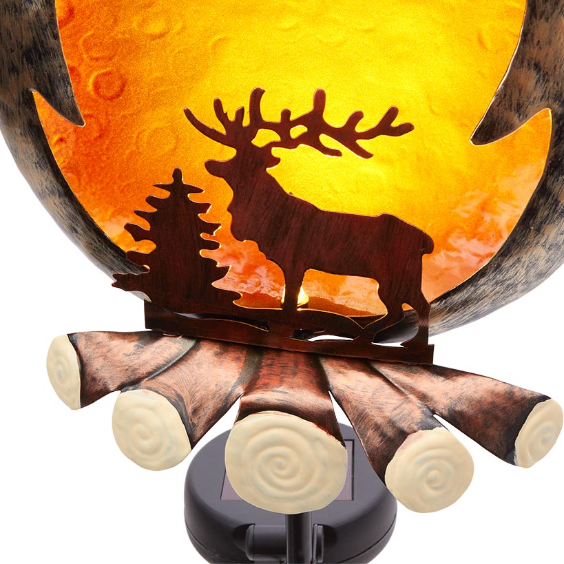 Solar Campfire With Elk Silhouette Stake - Image 2