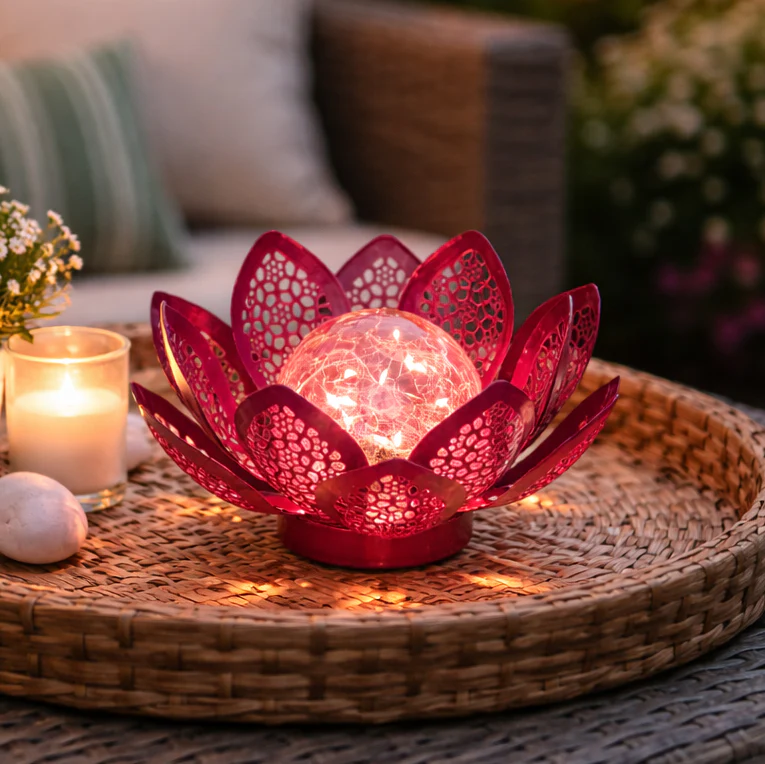 Solar Gazing Filigree Flower Ball - Image 3