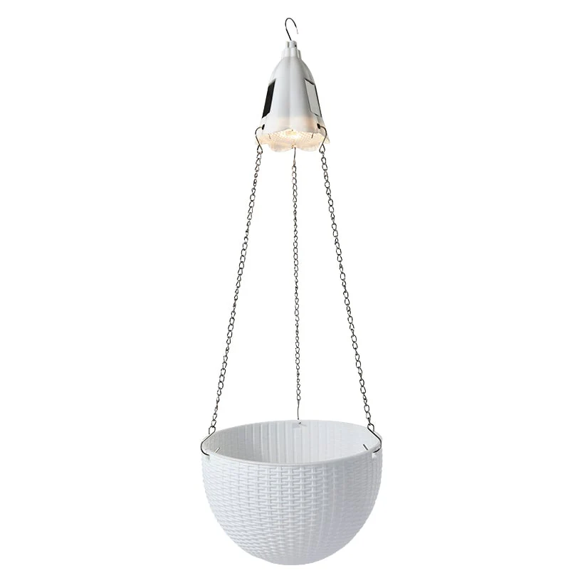 Solar Lighted Hanging Basket Planter - Image 9