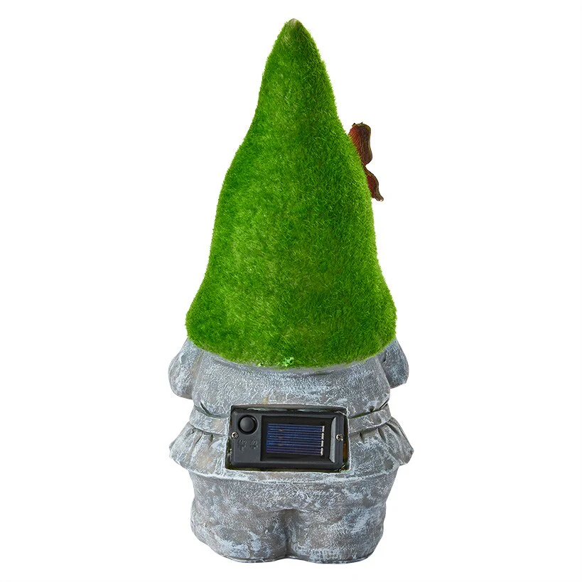 Solar Mossy Gnome Garden Statue - Image 2