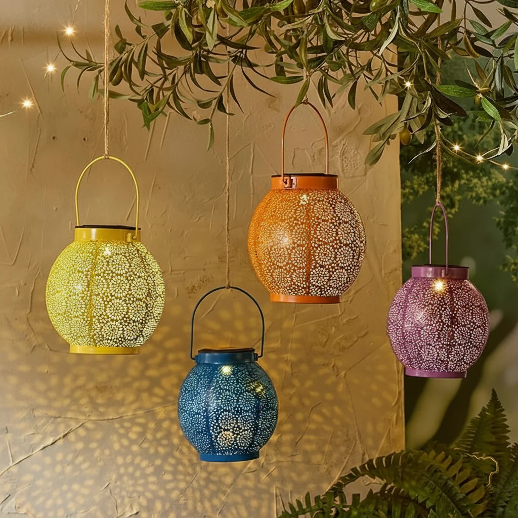 Solar Sunburst Shadow Cast Hanging Lantern - Image 2