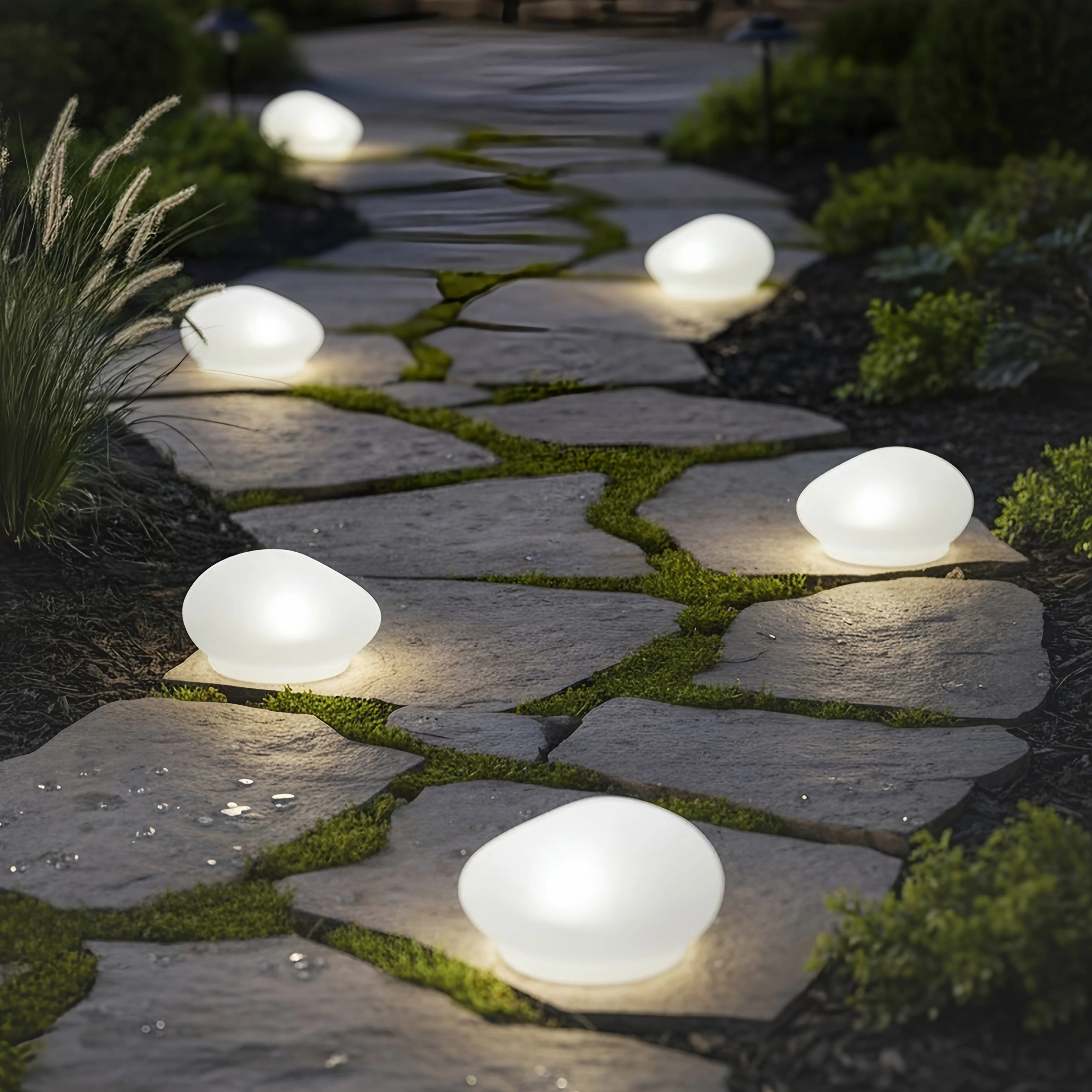 Solar White Rock Light Outdoor Decor - Image 2