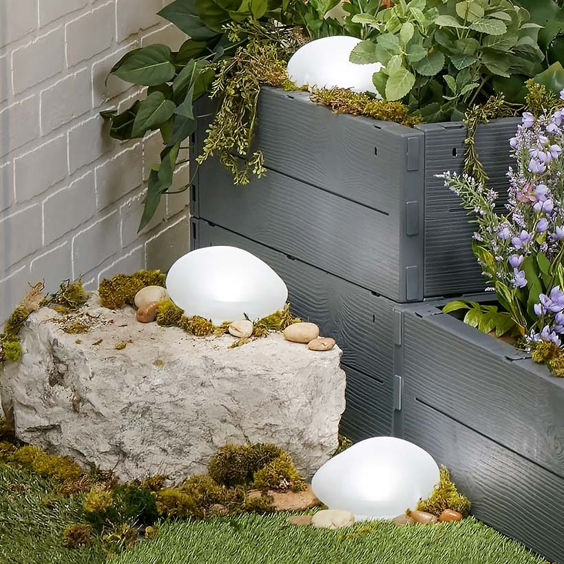Solar White Rock Light Outdoor Decor - Image 4
