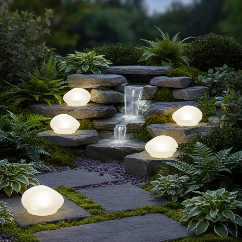 Solar White Rock Light Outdoor Decor - Image 7