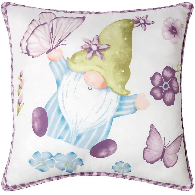 Spring Gnome Reversible Full/Queen or King Comforter Set, Decorative Pillow - Image 3