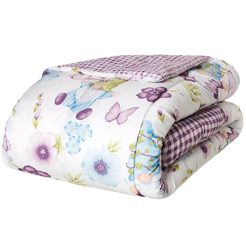 Spring Gnome Reversible Full/Queen or King Comforter Set, Decorative Pillow - Image 4