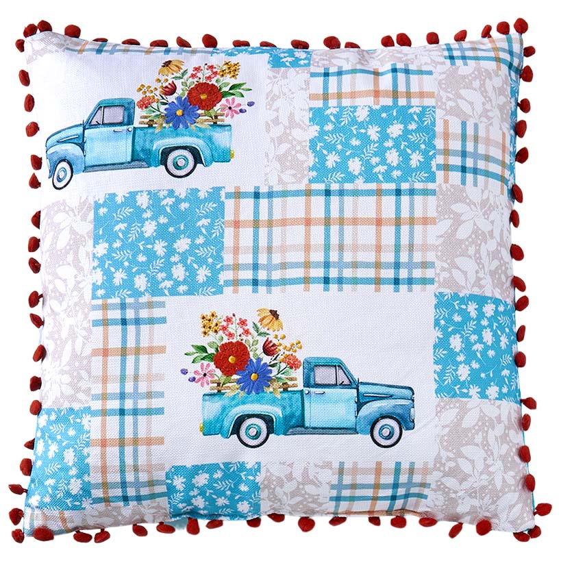 Spring Themed Embroidered Decorative Pillow - Image 5