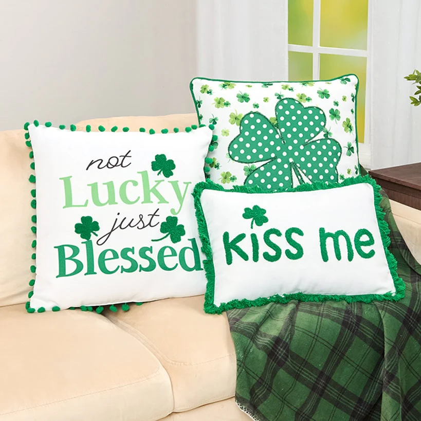 St. Patrick's Day Embroidered Decorative Pillow - Image 3