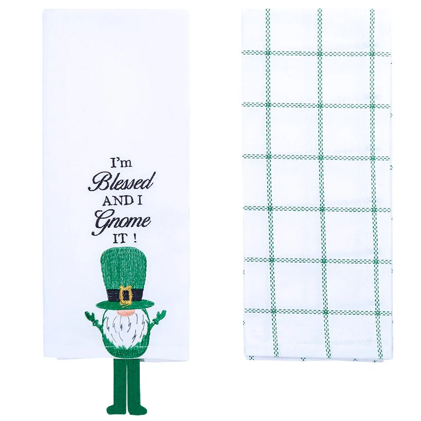 St Patrick's Day Embroidered Kitchen Towels, Set of 2 - Image 5
