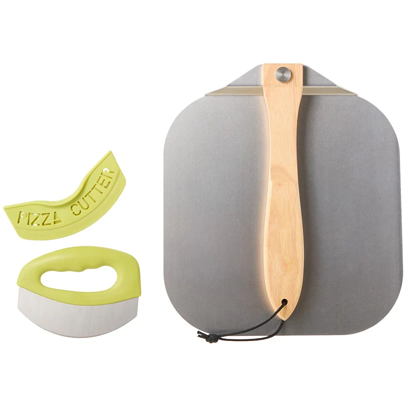 Stainless Steel Pizza Peel with Foldable Wooden Handle - Image 3