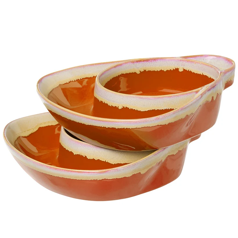 Stoneware Dual Compartment Soup & Side Bowl Set - Image 3