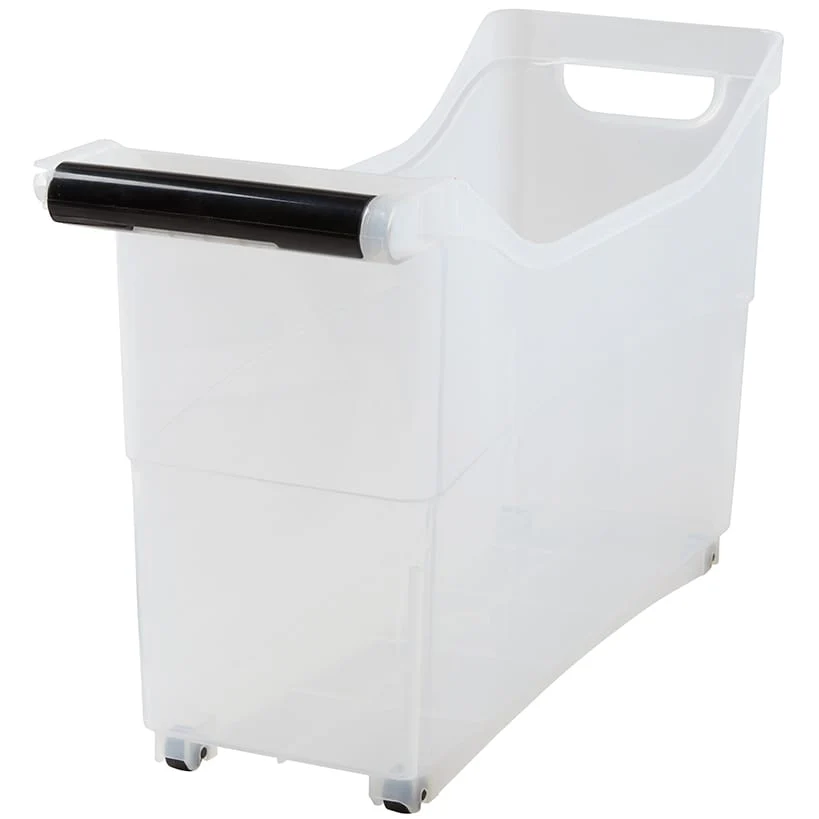 Storage Bin with Handle and Rolling Wheels for Kitchen Organization Plastic - Image 5