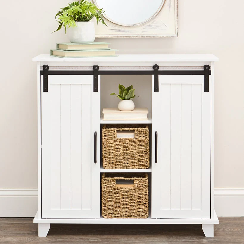 Storage Cabinet With Sliding Barn Style Door