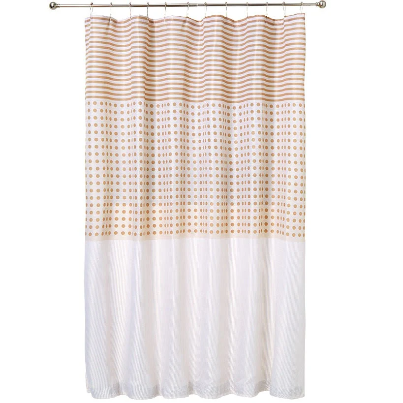 Stripe Dots Shower Curtain with Hooks - Image 4