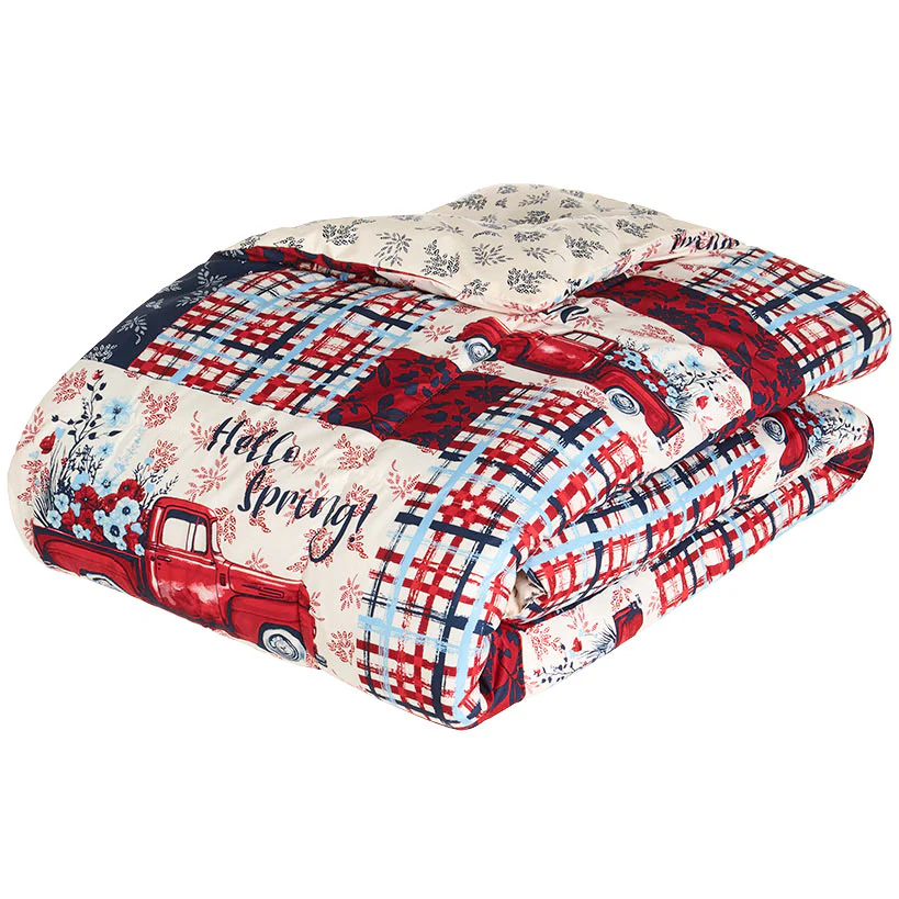 Summer Plaid Truck Complete Comforter Set with Sheets - Image 4