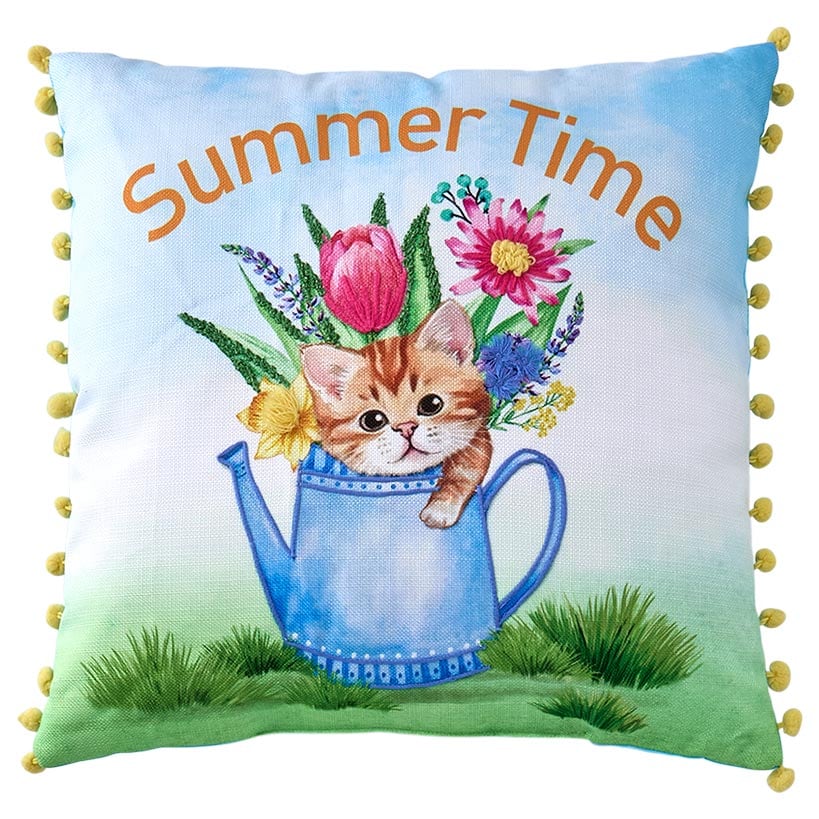 Summertime Pet Embroidered Decorative Pillow - Image 6