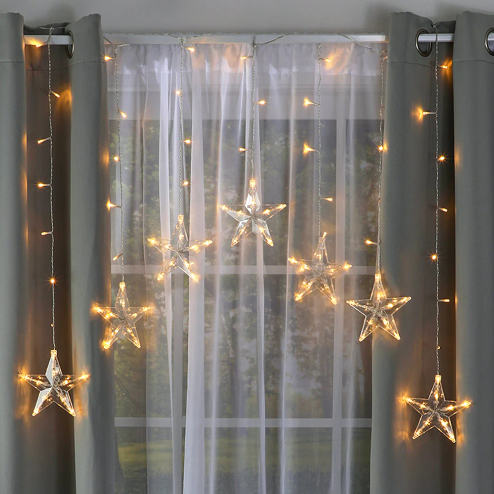 Themed Multi-Use Star Curtain Lights