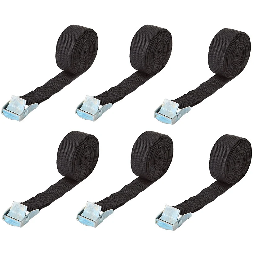 Tie Down Ratchet Lashing Heavy Duty Nylon Securing Straps Set Of 6 - Image 3