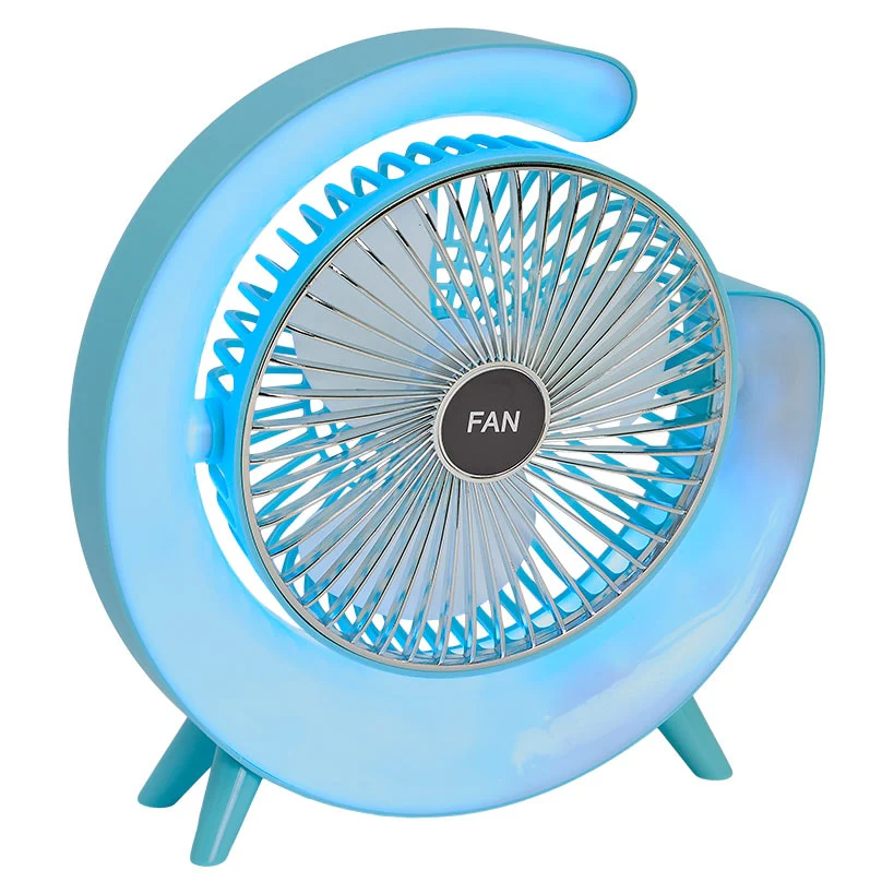 USB Rechargeable Desktop Fan With LED Lights - Image 2