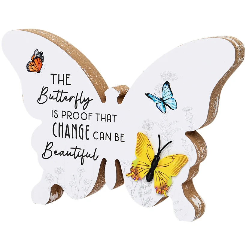 Vibrant Butterfly Sentiment Hanging Sign or Block Signs - Image 5
