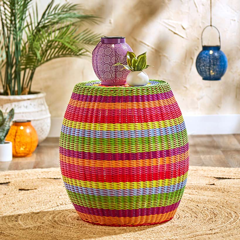 Vibrant Rattan End Table - Image 3