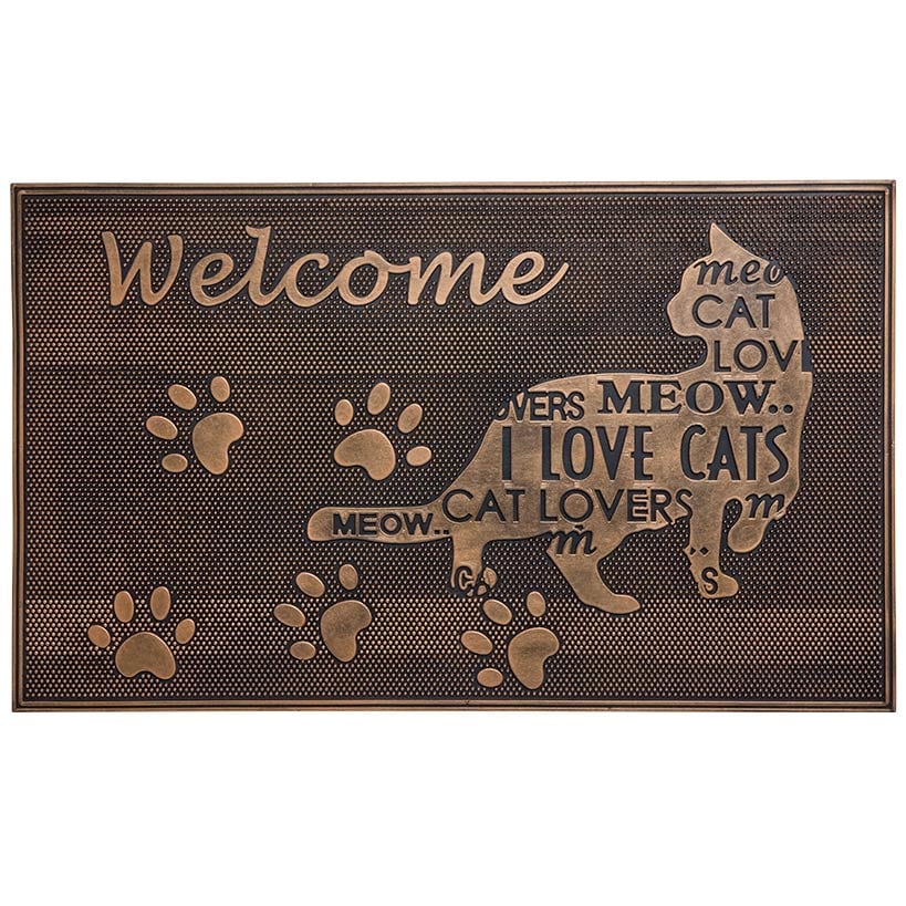 Welcome Cat Lover Rubber Doormat - Image 2