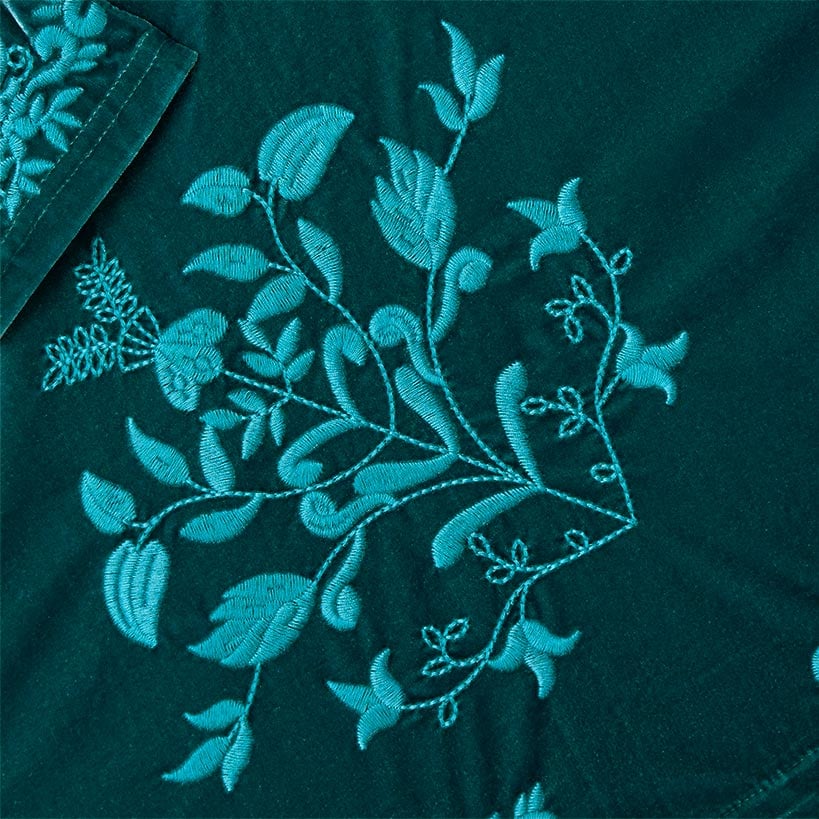 Women's Embroidered Velvet Open Front Cardigan - Image 18