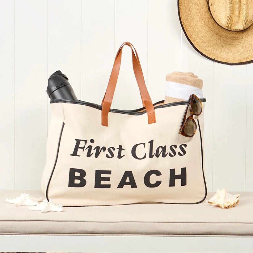 Women's Large Canvas Beach Tote Bag - Image 3