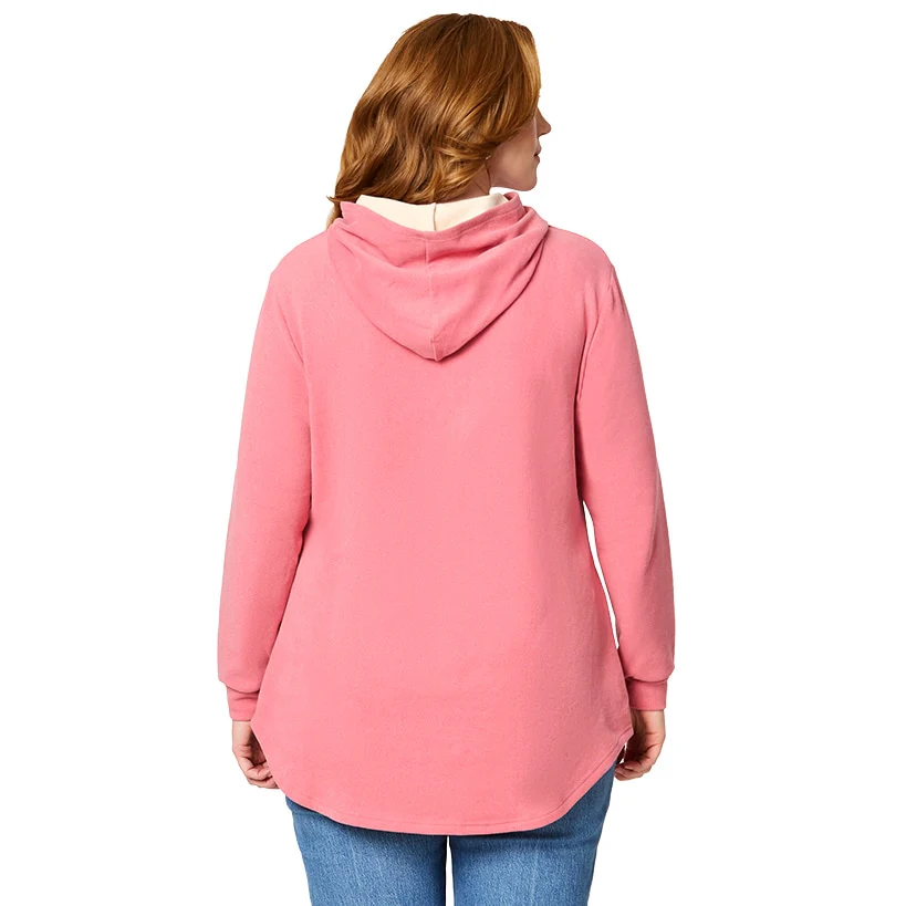 Women's Long-Sleeve Hooded Pullover with Decorative Buttons - Image 5