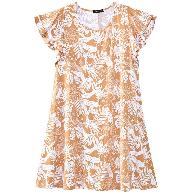Women's Plus Size Knee-Length Dress with Ruffle Short Sleeve - Image 6