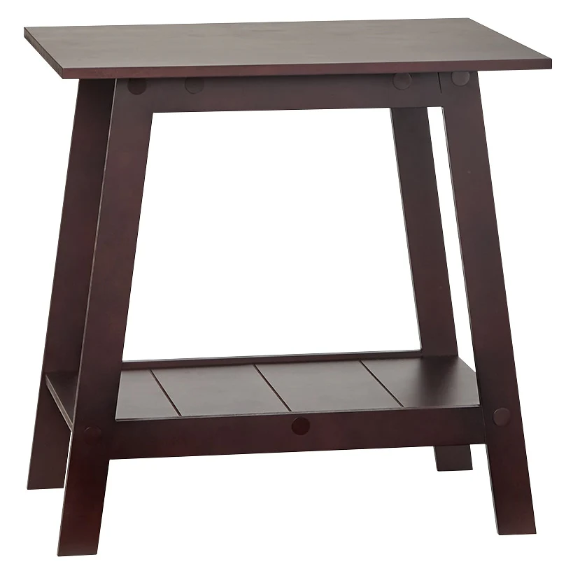 Wood Rectangular 2-Tier Accent Side Table - Image 2